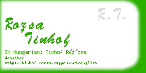 rozsa tinhof business card